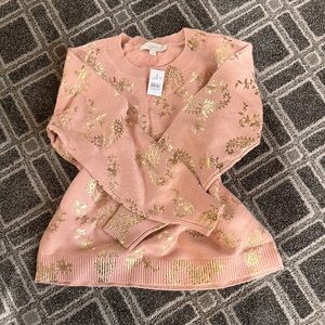 LOFT Blush and Gold Patterned Sweater NWT size small